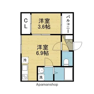 レルベ小路東【3階】の間取り