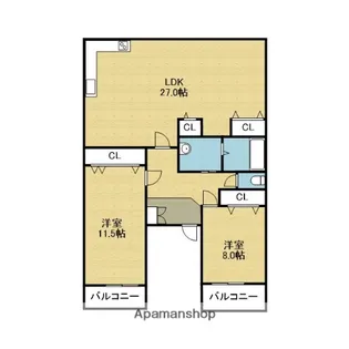 メゾン新今里Ⅲ【401号室】の間取り