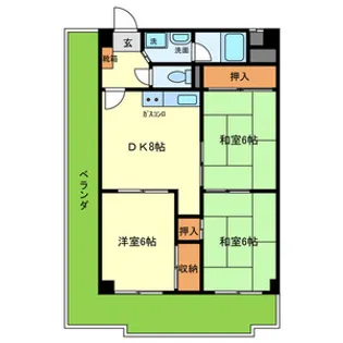 ボラードマンション【5階】の間取り
