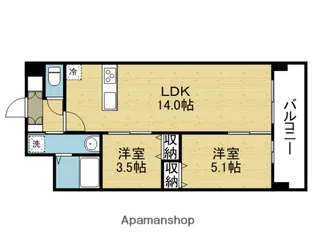 グランマーレ小路駅前【6階】の間取り