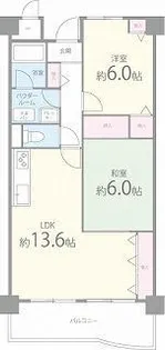 パークシャトー平野白鷺【6階】の間取り