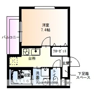 フジパレス深江橋西【0201号室】の間取り