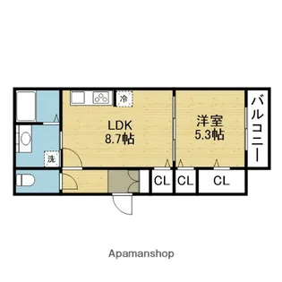 アビタシオン加美北【1階】の間取り