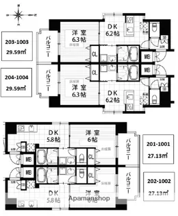 GALLERY谷町【0701号室】の間取り