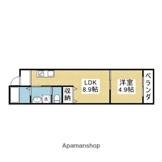 新深江ベルハイツ【1階】の間取り