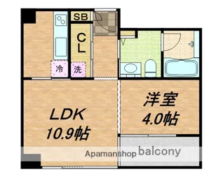 クリスタルブライト本町東【11階】の間取り
