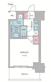 レジュールアッシュ天王寺舟橋【13階】の間取り
