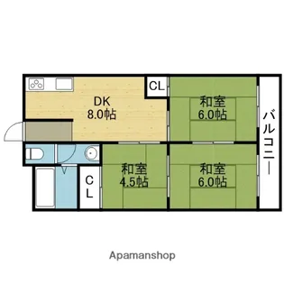 平野コーポ【409号室】の間取り