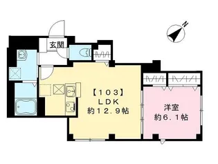 フルール桃谷【103号室号室】の間取り