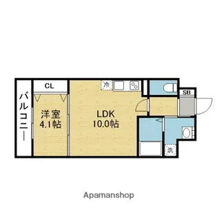 AND TERRACE天王寺【13階】の間取り