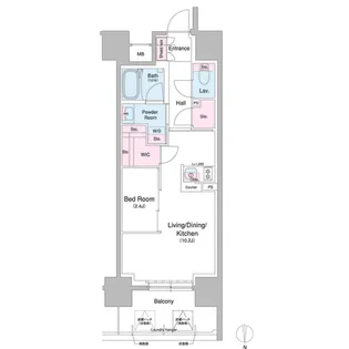 コンフォリア・リヴ北久宝寺Q【15階】の間取り