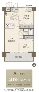 スクエアコート加美【7階】の間取り