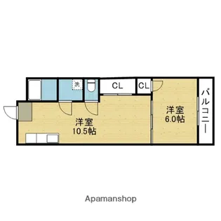ブランシュール【205号室】の間取り