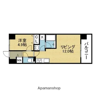 プラウディア今里【4階】の間取り