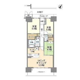 大阪ベイレジデンス(リブリーコート)【13階】の間取り