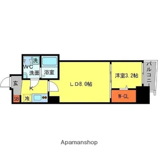 SERENITE谷町CROIX【0401号室】の間取り