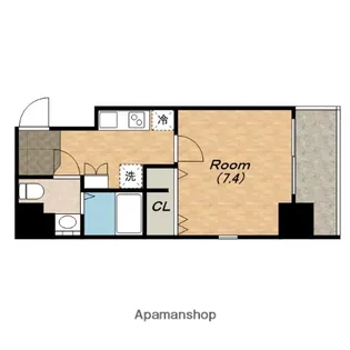 ポルト・ボヌール四天王寺夕陽ヶ丘ミラージュ【4階】の間取り