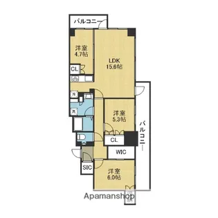 シエリアタワーなんば【14階】の間取り