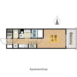 ネベル大阪上本町【7階】の間取り
