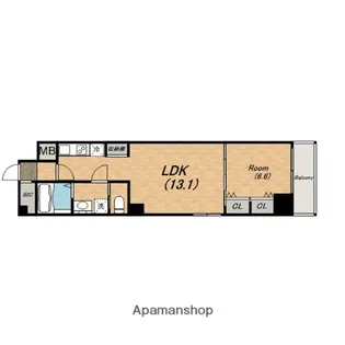 REIOS谷町【2階】の間取り