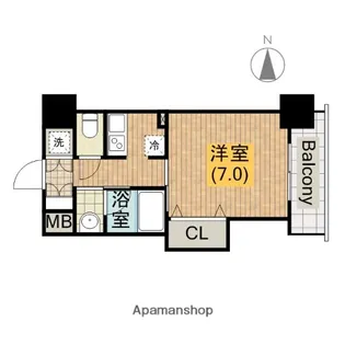 ブリリアン夕陽丘【402号室】の間取り