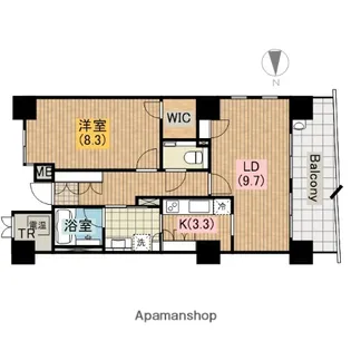ロイヤルパークス桃坂【11階】の間取り