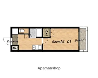 ジュネス北河堀【6階】の間取り