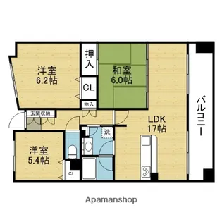 ロイヤルメドゥ東心斎橋【2階】の間取り