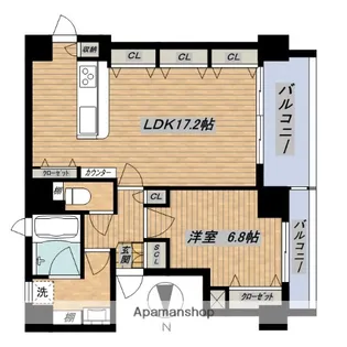 グランテージ国分町【401号室】の間取り