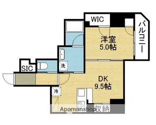 LA CASA 上汐【9階】の間取り