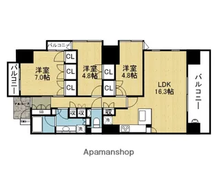 ブランズ天王寺小宮町【2階】の間取り