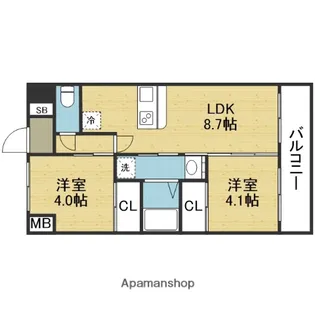 大阪府大阪市生野区田島1丁目【マンション】の間取り