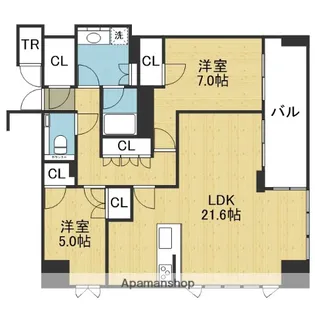 クレヴィアタワー御堂筋本町【26階】の間取り