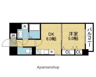 リアライズ鶴橋東Ⅱ【405号室】の間取り