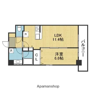 Fuku島之内【11階】の間取り