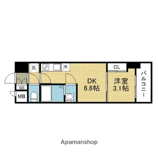 D.Clarest玉造【7階】の間取り