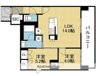 メトライズ森ノ宮中央【602号室】の間取り