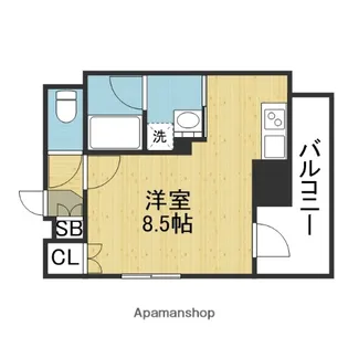 メトライズ森之宮中央【6階】の間取り