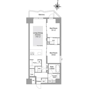 コンフォリア・リヴ谷町四丁目【0902号室】の間取り