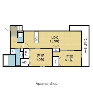 ルミエール光【2階】の間取り