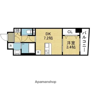 レシオス大阪城SOUTH【3階】の間取り