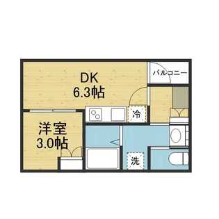 ハーモニーテラス東中川【302号室】の間取り
