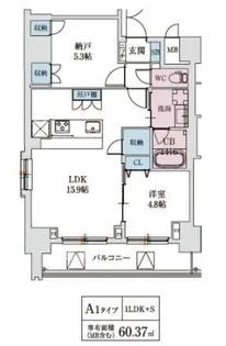 スプランディッド上本町WEST【13階】の間取り