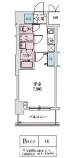 スプランディッド上本町WEST【15階】の間取り