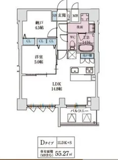 スプランディッド上本町WEST【3階】の間取り