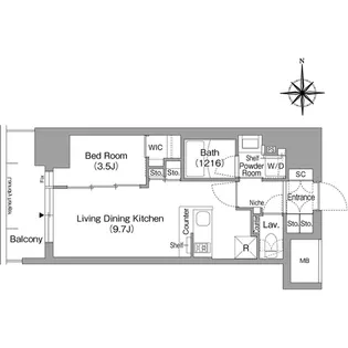コンフォリア・リヴ北浜淡路町【0204号室】の間取り