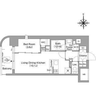 コンフォリア・リヴ北浜淡路町【0301号室】の間取り