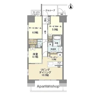 ブランズ天王寺勝山【6階号室】の間取り