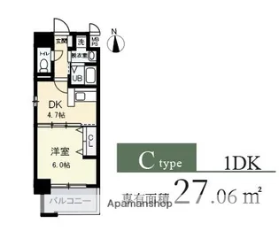 ブランクレール谷町【6階】の間取り