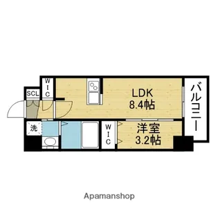 ソルテラスOSAKA緑橋クレアスト【6階】の間取り